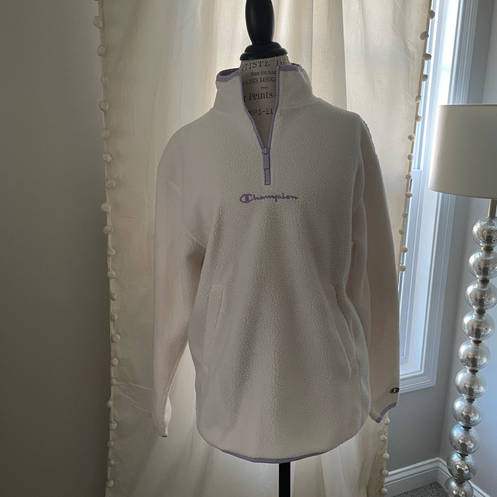 Champion Women's Cream & Lavender Half Zip
